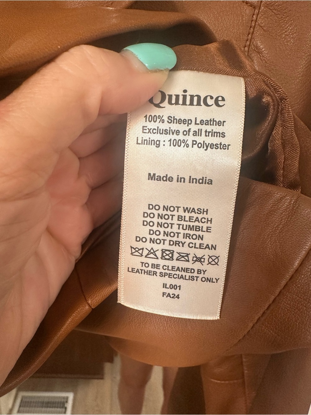 Quince Brown Leather Moto Jacket - Picture 13 of 14